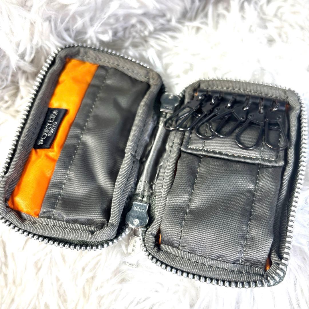 希少✨ポーター タンカー ラウンドファスナー キーケース セージグリーン　グレー