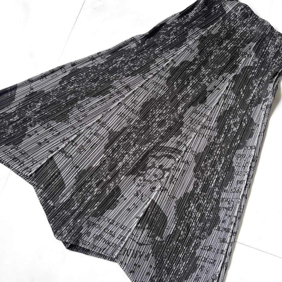 美品 プリーツプリーズ 変形スカート プリーツスカート レシピ柄 サイズ1