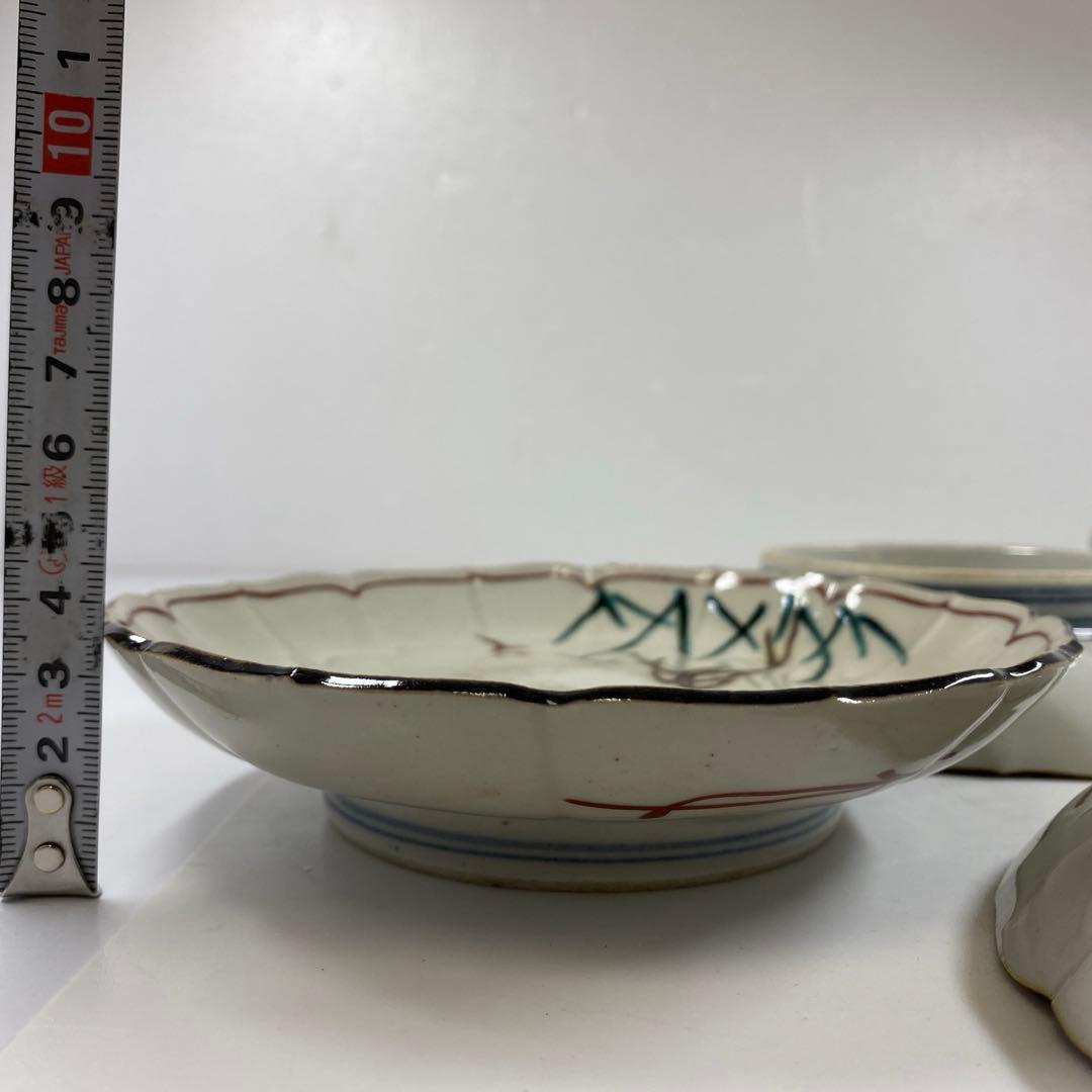 時代　九谷　銘々皿5客　幅約15㎝　東Y7-0404①タルサ