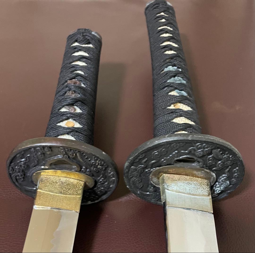 模造刀　居合刀　刀掛け　螺鈿　武具　v311