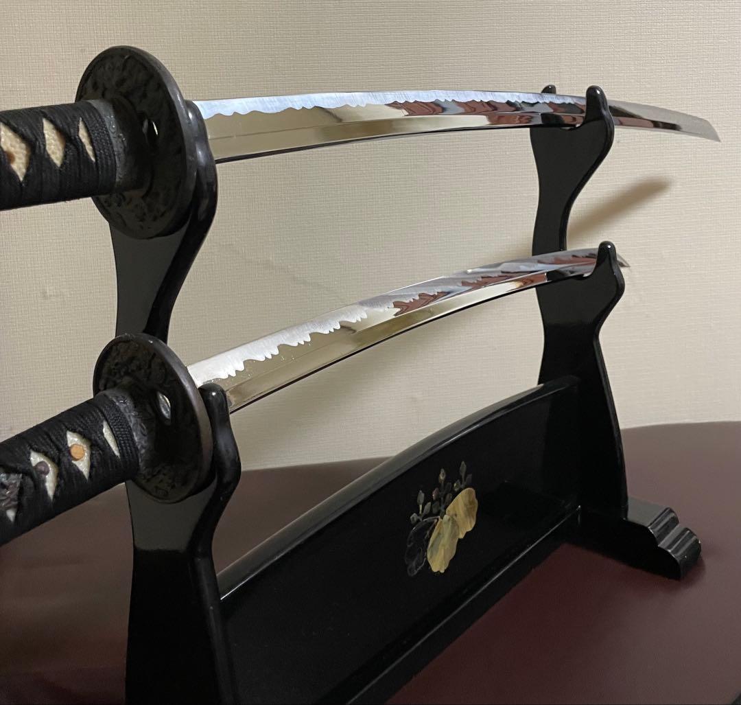 模造刀　居合刀　刀掛け　螺鈿　武具　v311