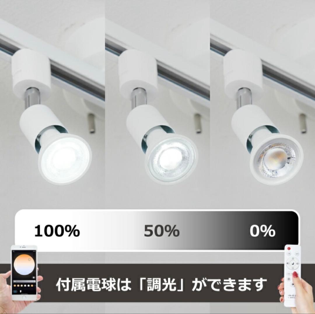 調光調色可能　ダクトレール　スポットライト　シーリングライト4灯 LEDブラック