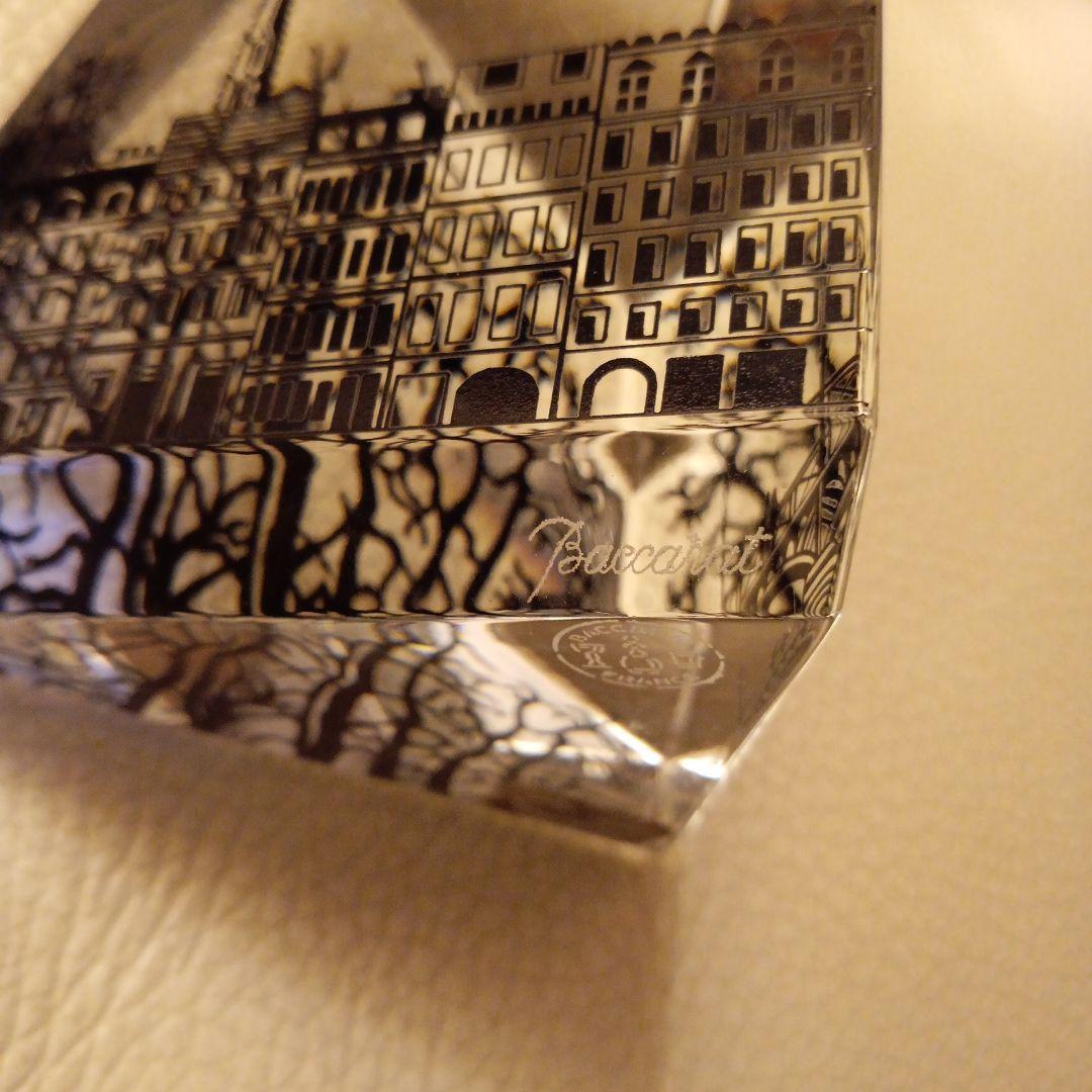 Baccaratバカラ　月と太陽の風景　9面体クリスタル置物箱入り