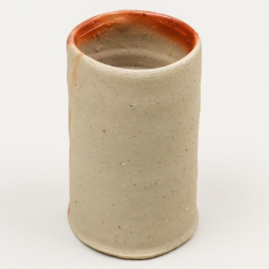 備前焼 中村真 ビールグラス｜中村六郎長男 麦酒呑 栞 共箱