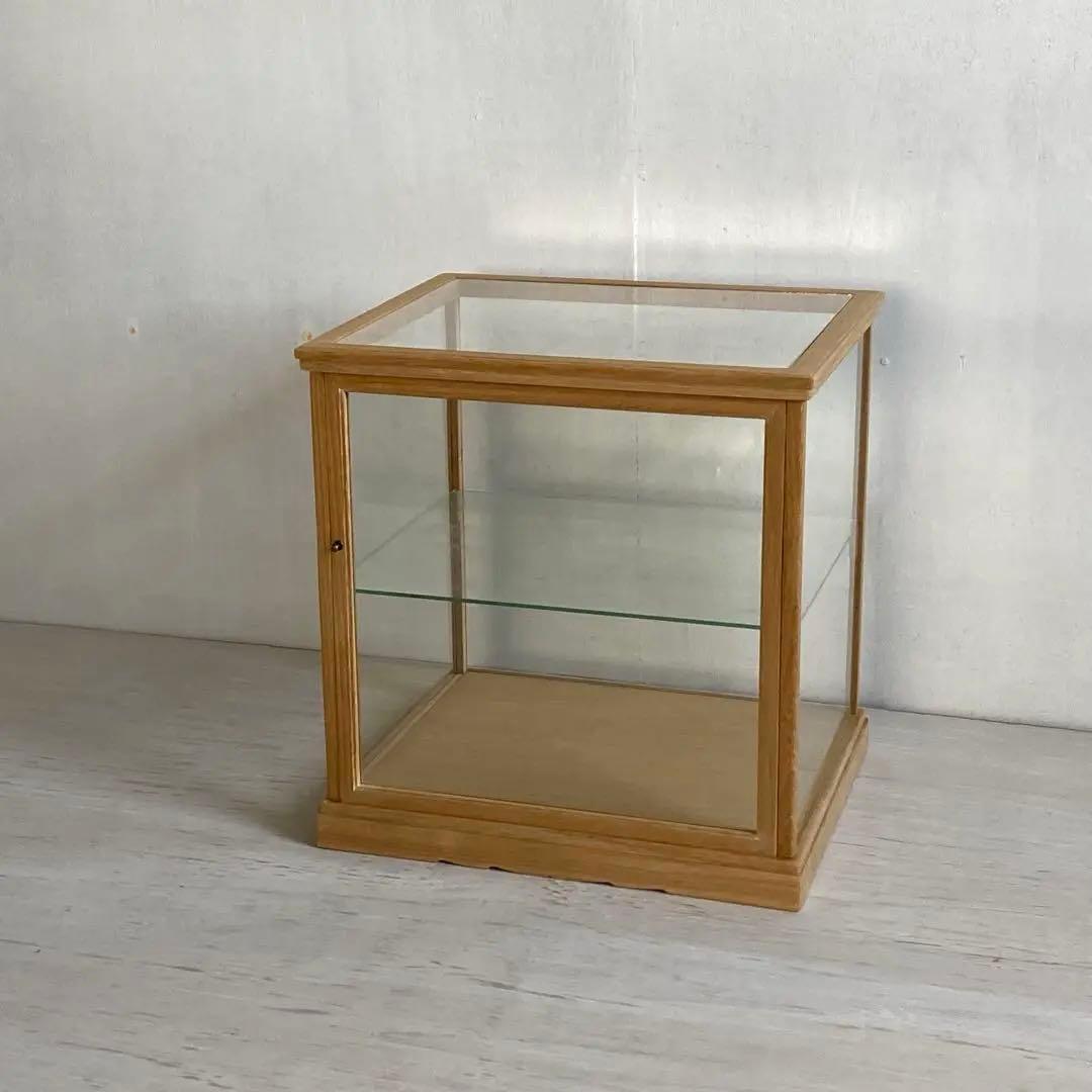 g301 古い木製 ガラスケース 2段 卓上 ショーケース 展示ケース 店舗什器