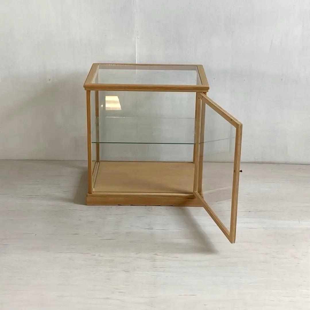 g301 古い木製 ガラスケース 2段 卓上 ショーケース 展示ケース 店舗什器