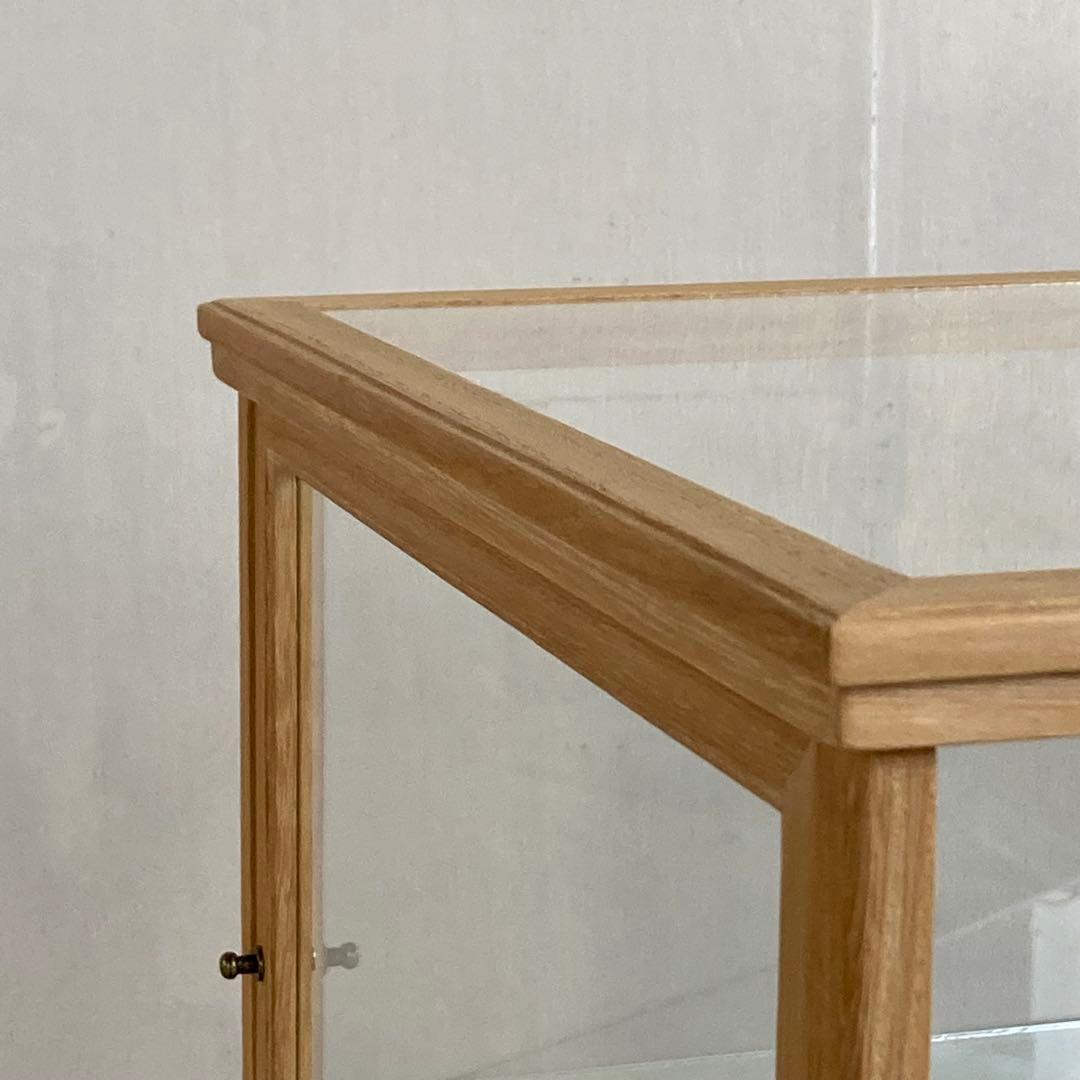 g301 古い木製 ガラスケース 2段 卓上 ショーケース 展示ケース 店舗什器