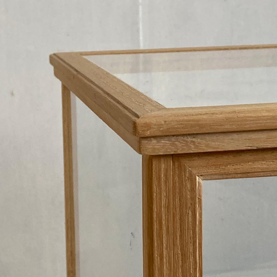 g301 古い木製 ガラスケース 2段 卓上 ショーケース 展示ケース 店舗什器