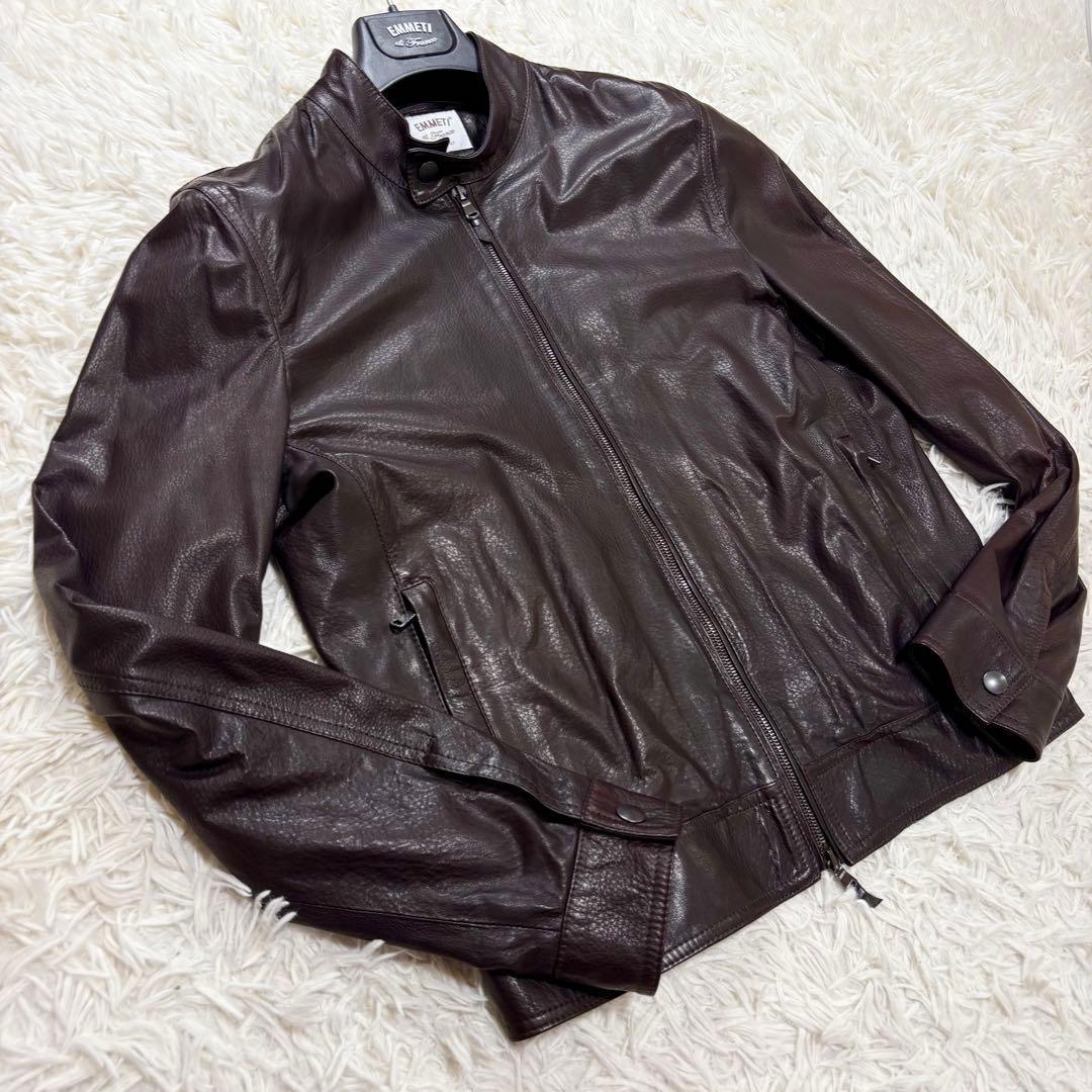 EMMETI JURI レザージャケット　シングルライダース　48