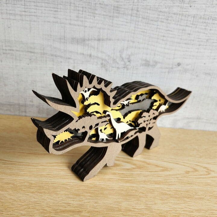 木製置物】トリケラトプス恐竜★ジュラシックパーク グッズ 置き物 雑貨 オブジェ