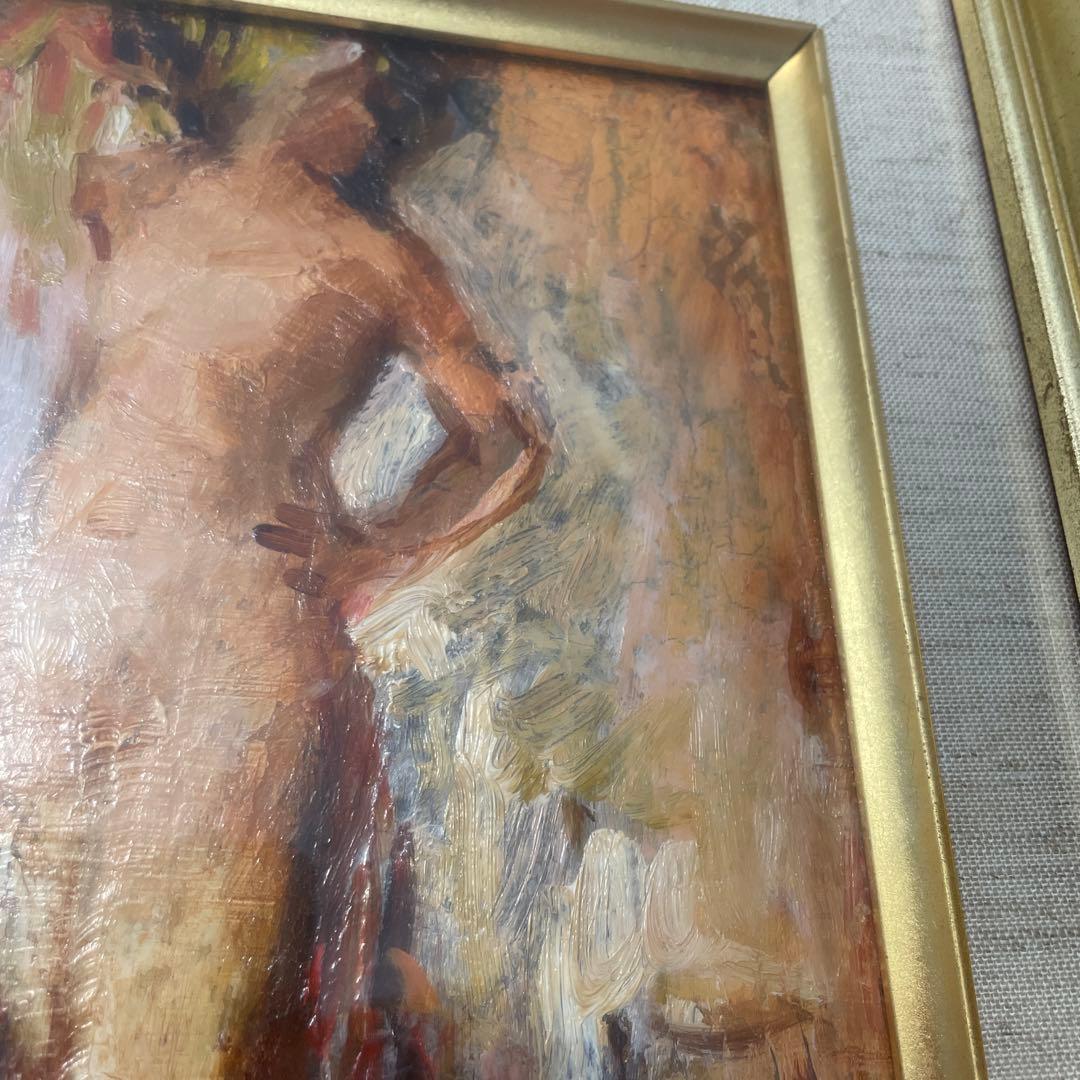 油彩画 ゴールドフレーム付き　「裸婦」