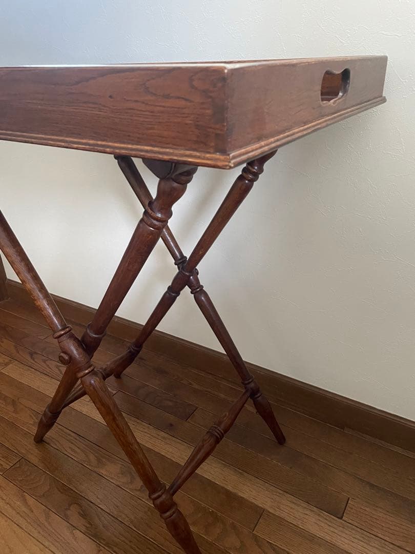 メンテナンス済　イギリス製アンティーク　トレイテーブル 折りたたみ式