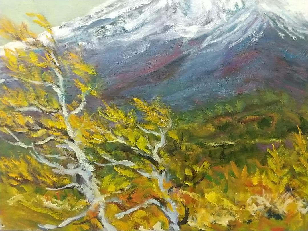 「富士山（奥庭）」2008 P10 油絵 絵画