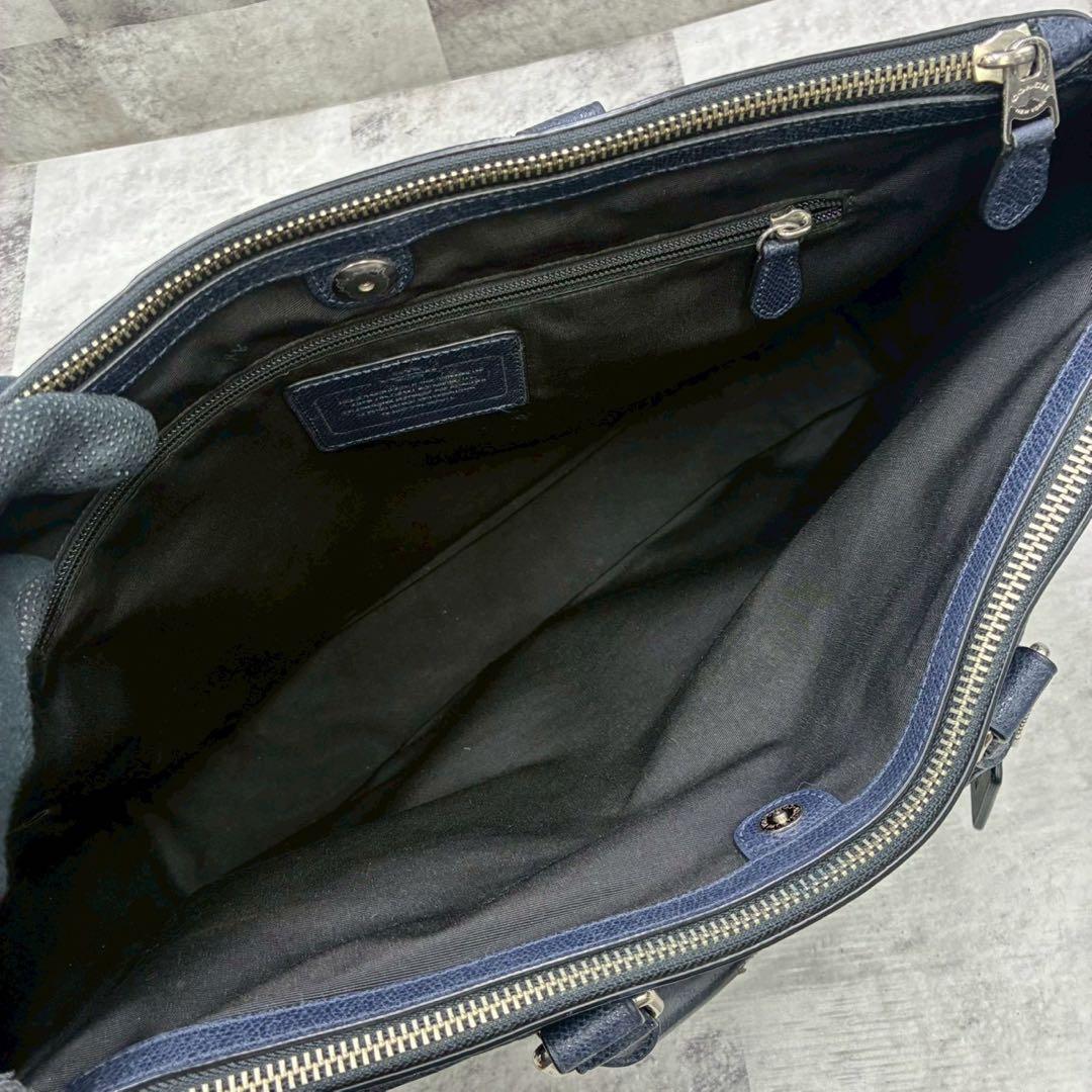 良品 コーチ 2way メトロポリタン ビジネスバッグ ブリーフケース A4 紺