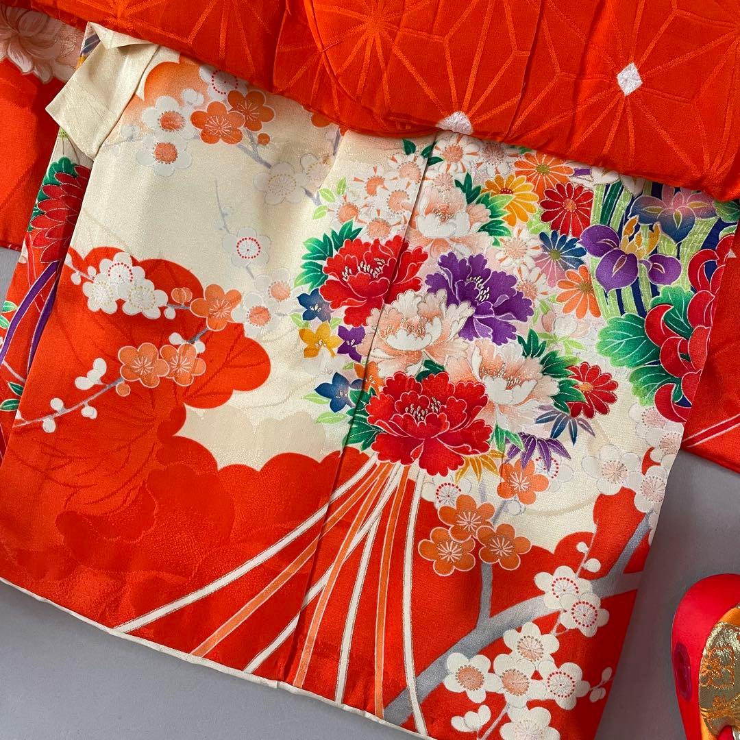 七五三　３歳　正絹お着物セット　正絹被布コーデ