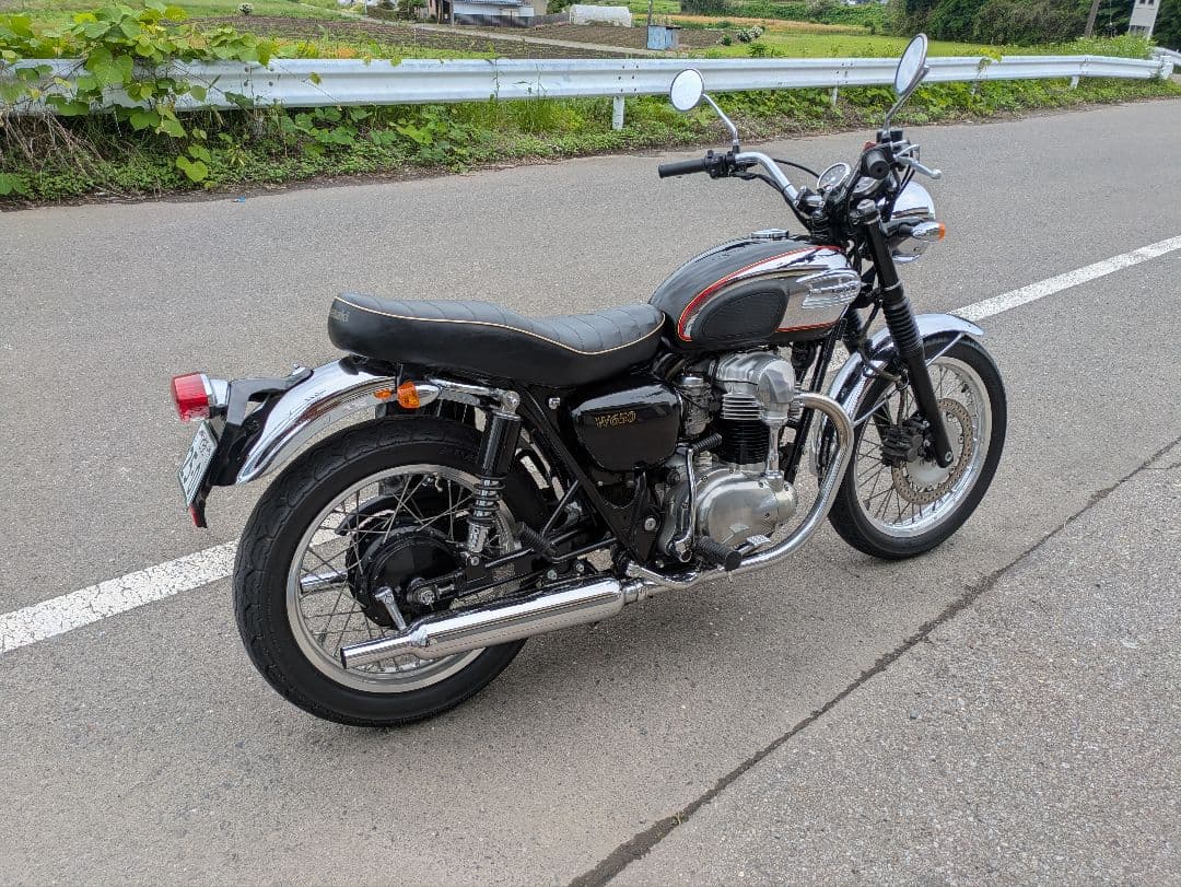 Kawasaki W650タンク クローム ブラック