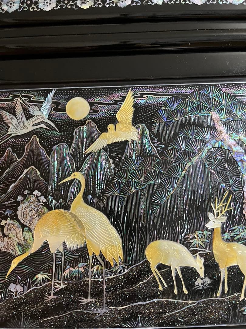 【匿名配送・送料無料】アンティーク家具　螺鈿細工　棚