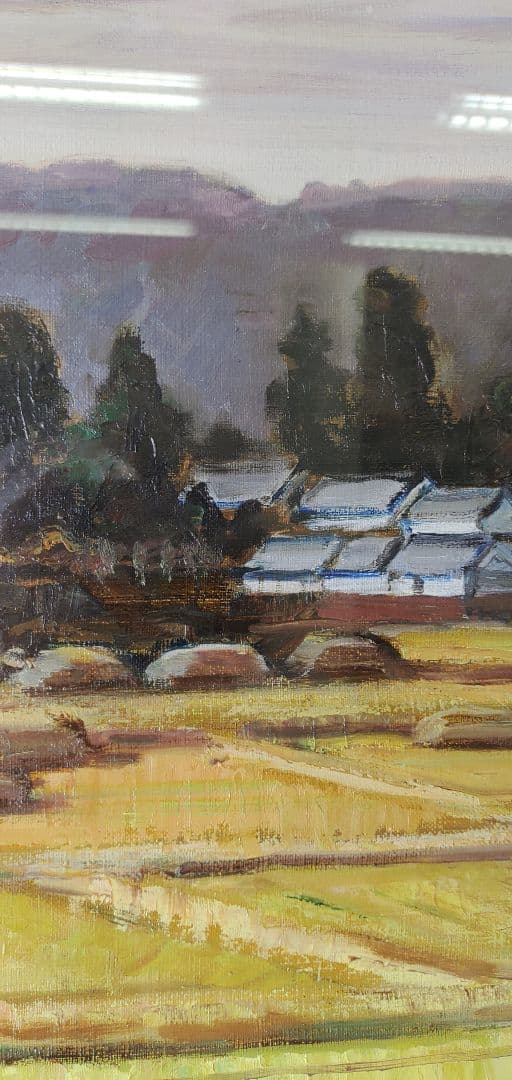 秋元清弘　法輪寺　油彩　額装　F8号　一枚の繪