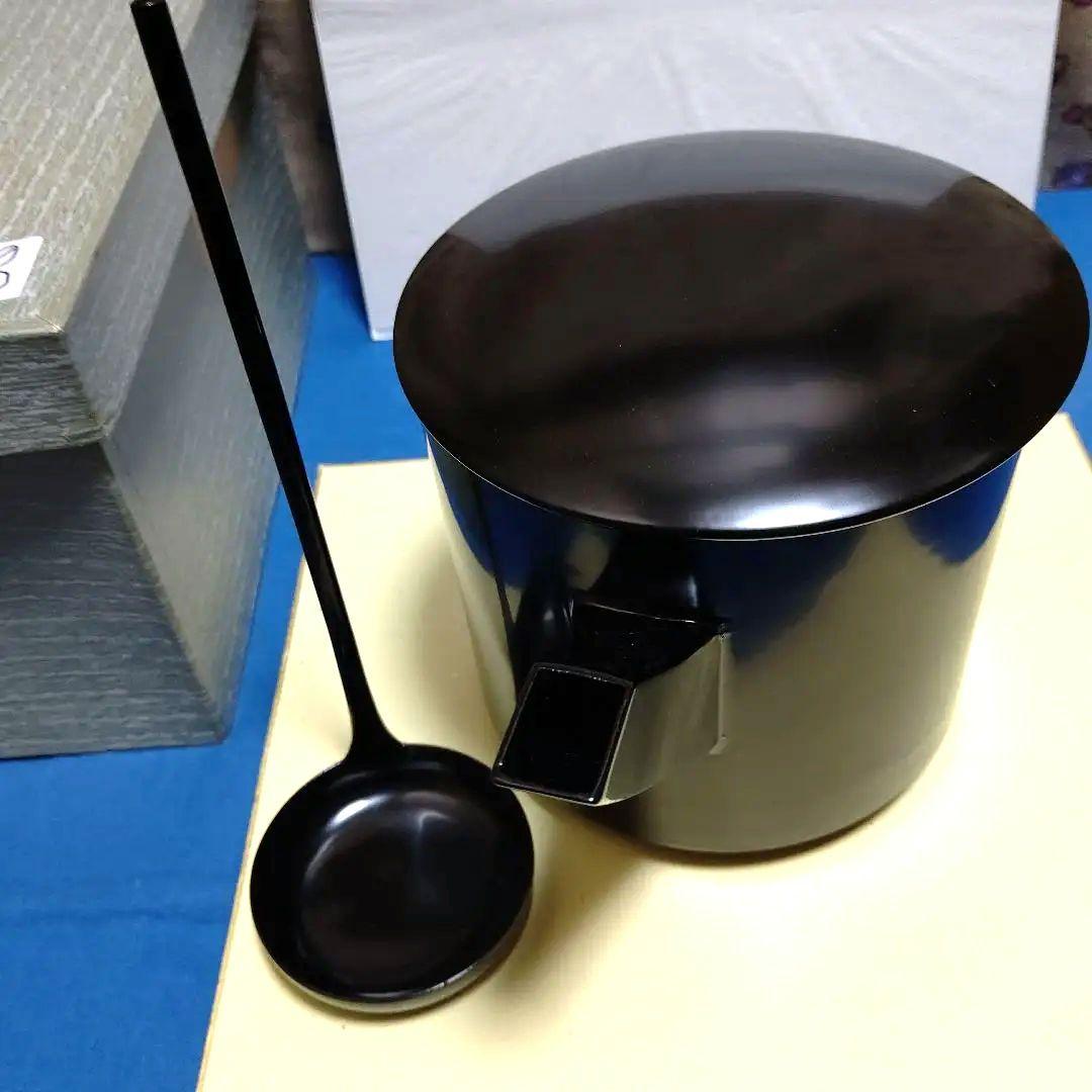 懐石道具、湯斗と湯の子すくい、木製真塗、かの56番