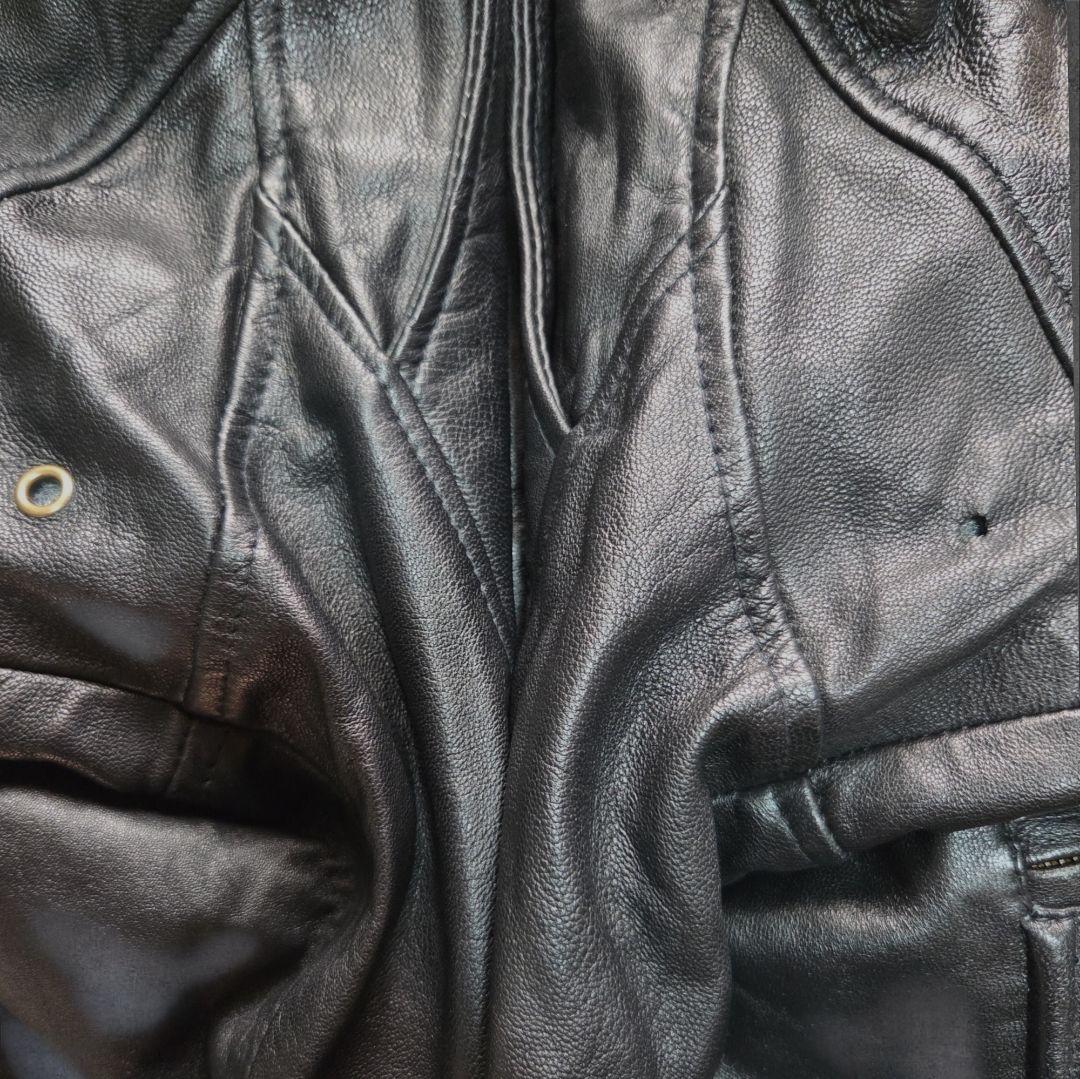 vintageカーコートBOEINGシングルライダースジャケット黒上質牛革ゆう様