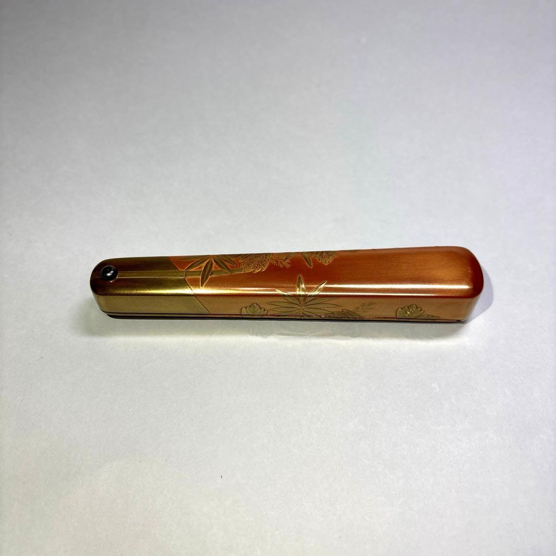 大井好雲斎　桐竹蒔絵矢立香合