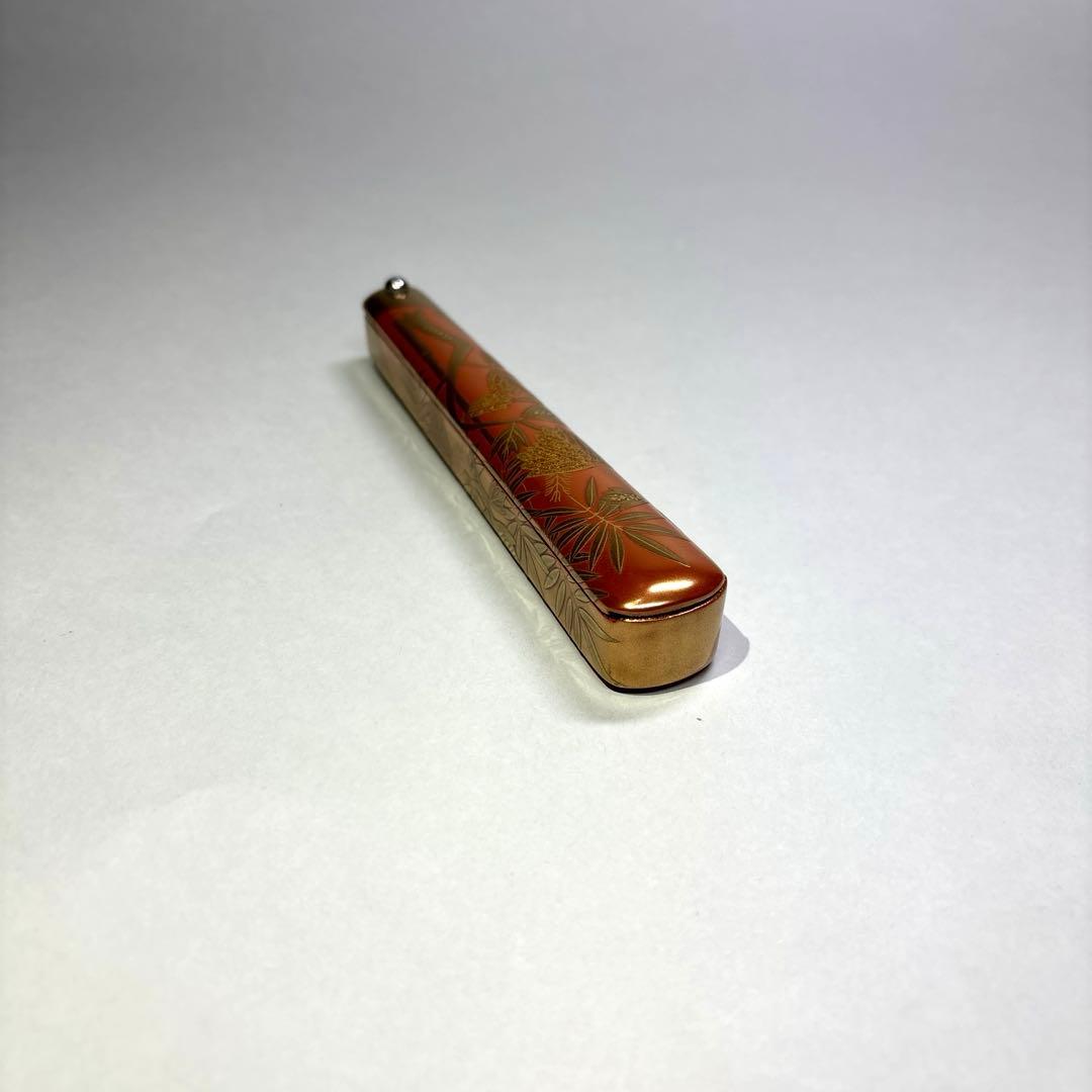 大井好雲斎　桐竹蒔絵矢立香合