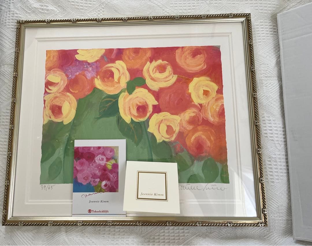 額装版画　55×44 65限定ジクレー　ジニー・キム　直筆サイン　証明書　大きめ