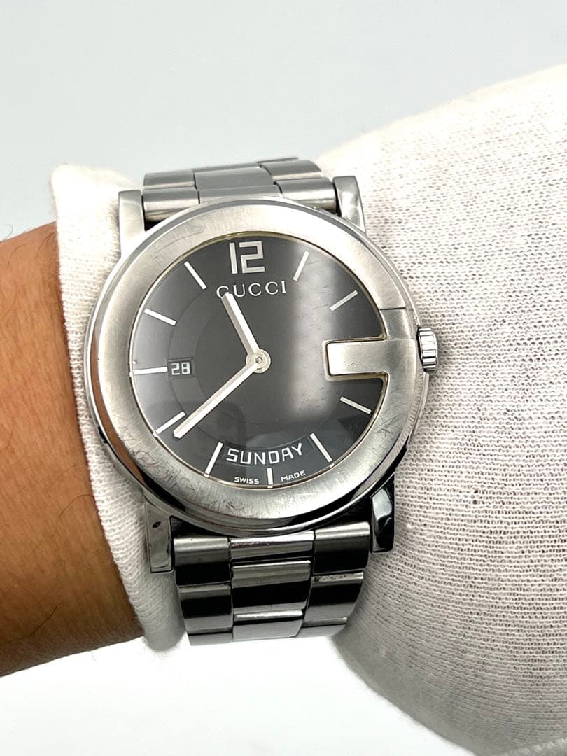 GUCCI Gクロノ デイデイト クォーツ 電池交換済 稼働品