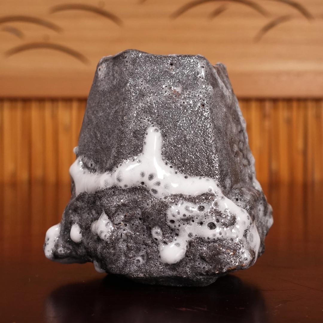 市川透 秀逸作 黒揚ぐい呑 酒呑 共箱