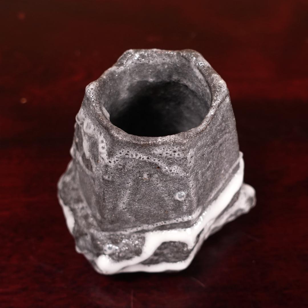 市川透 秀逸作 黒揚ぐい呑 酒呑 共箱