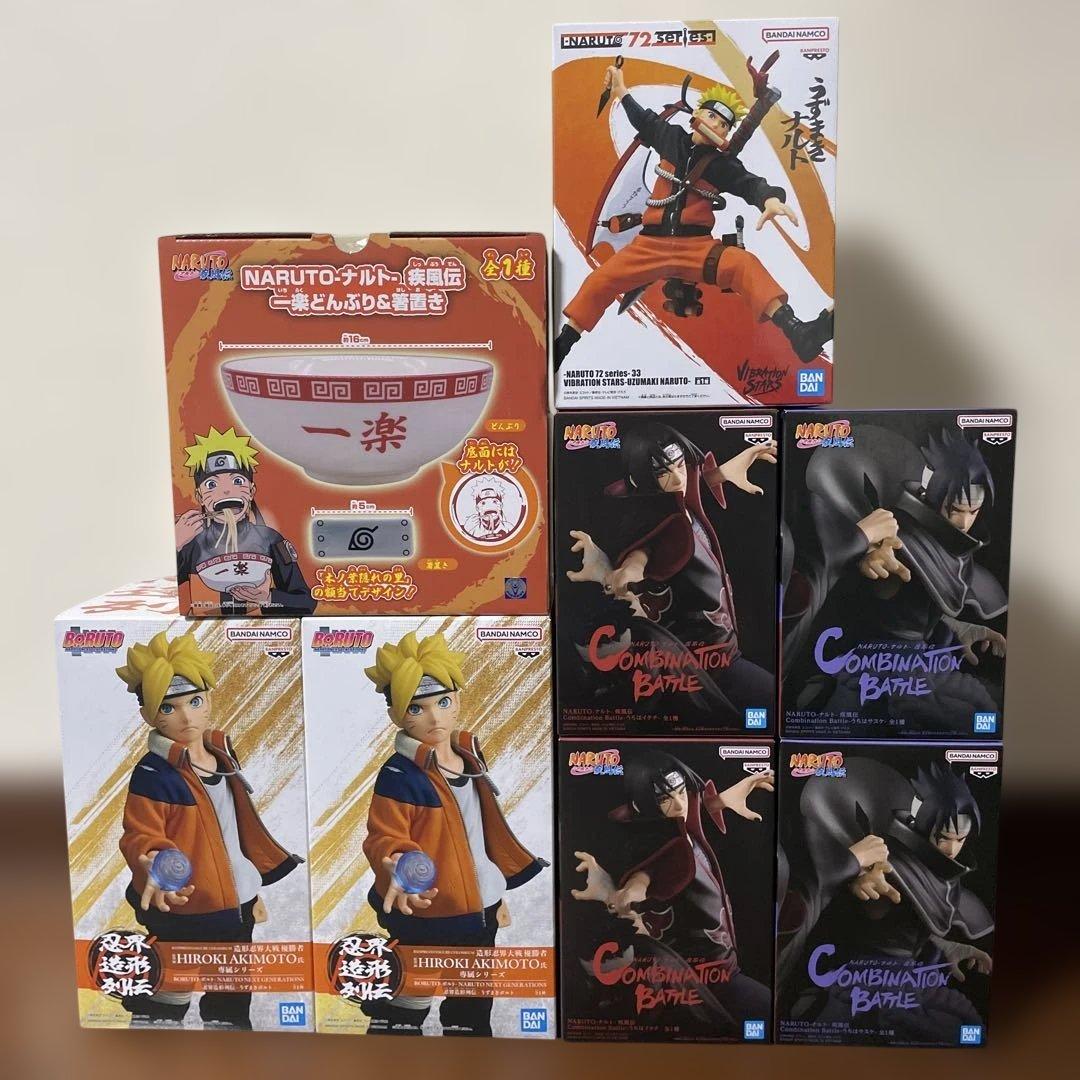 ナルト関連 5種8個セット ボルト サスケ イタチ 一楽どんぶり