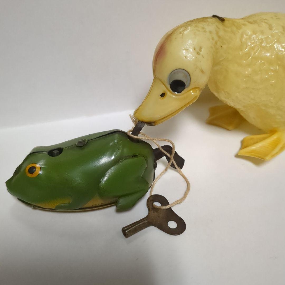 ブリキ玩具　セルロイド　カエルとアヒル