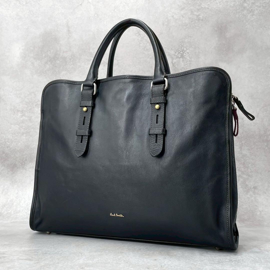 美品◯ポールスミス　オールレザー　ブリーフケース　ビジネスバッグ　A4収納可能