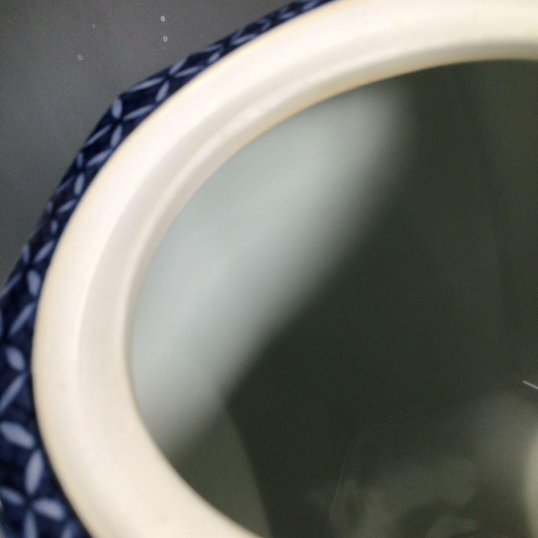 Ｐ３２４　水指　『平安　手塚玉堂造』『染付赤絵』『六角水指』　共箱　茶道具