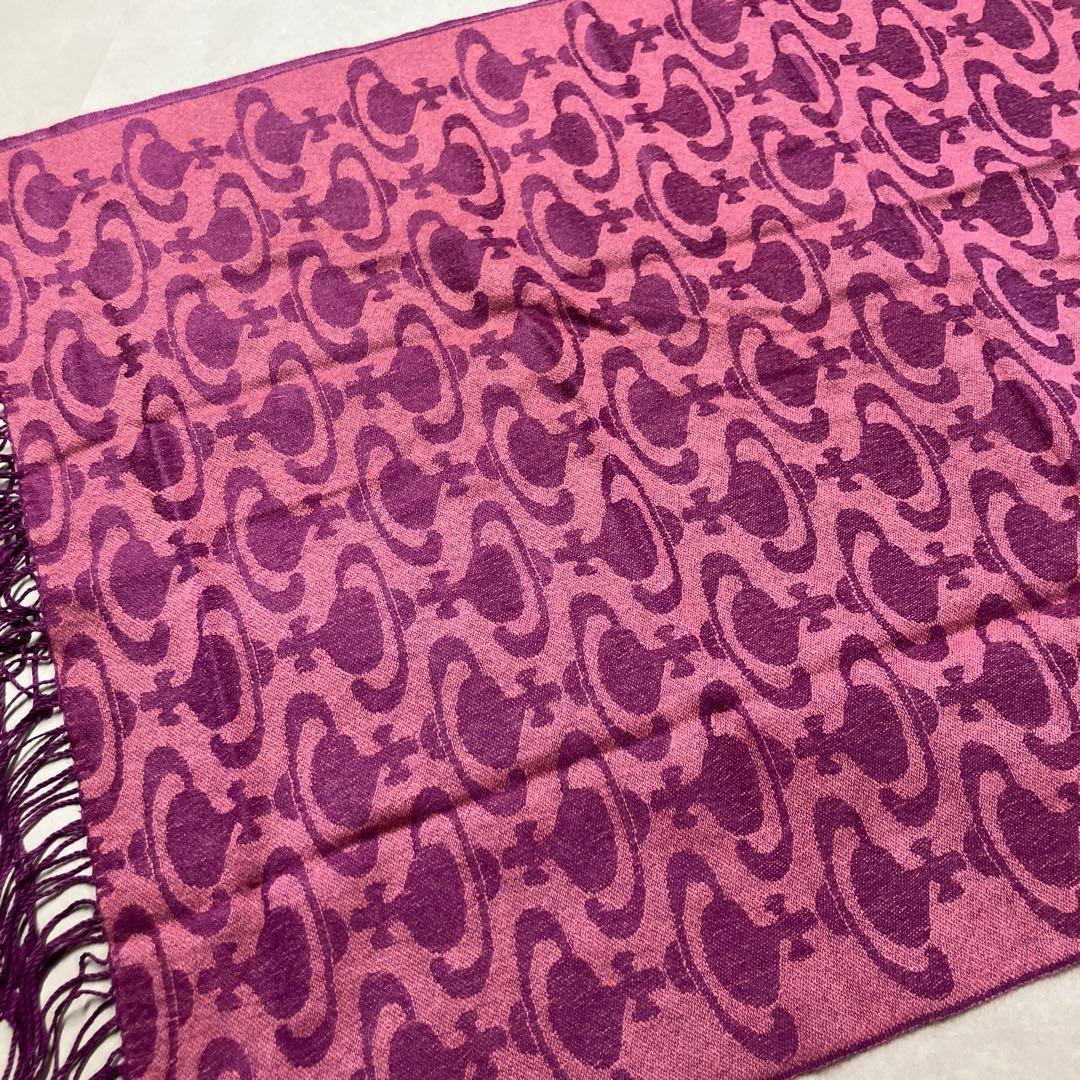 vivienne westwood オーブ総柄　ストール　薄手マフラー　ピンク