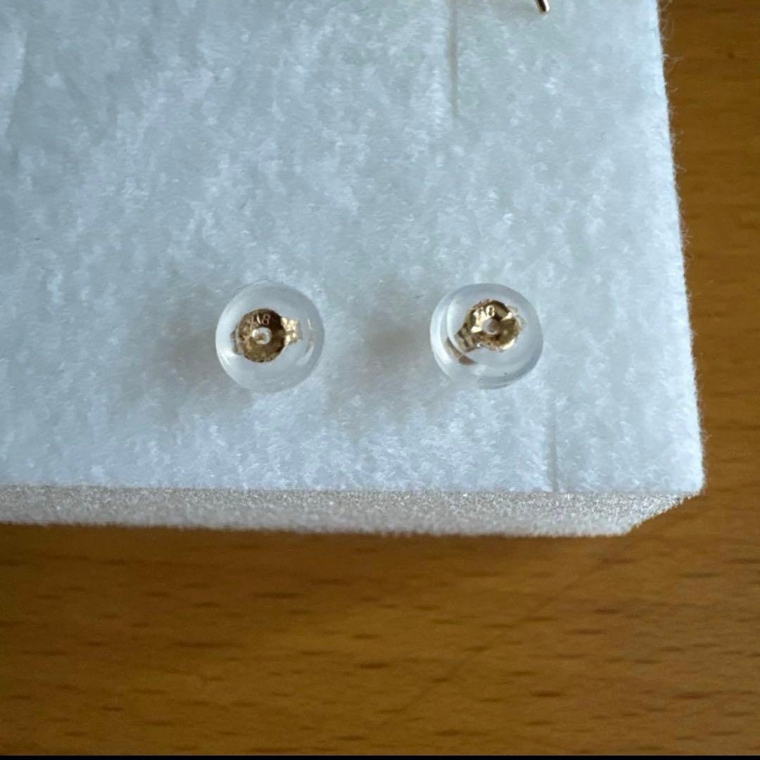 k18 ピアス　オープンハート イエローゴールド　Lサイズ約10mm×9mm