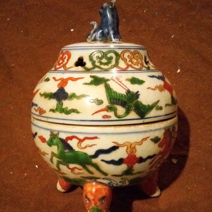 中国陶磁器　明朝万歴　香炉