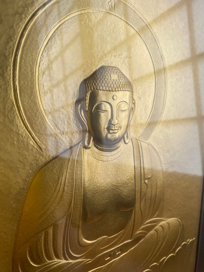 人間国宝　金森映井智氏作　彫金　大仏様　略歴　紙箱入