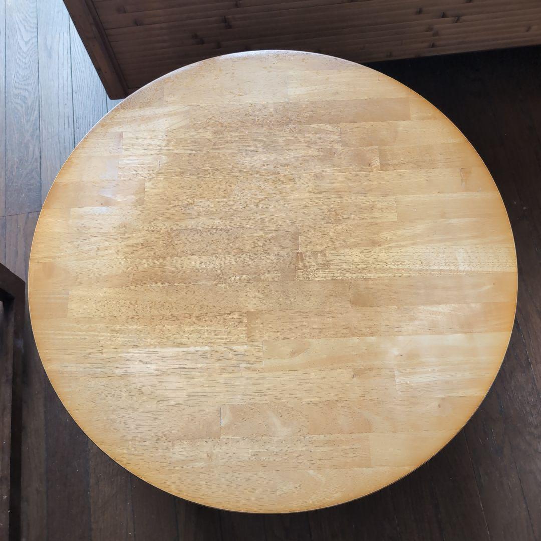 レトロ木製丸テーブル ちゃぶ台 古家具 古民家 古道具 折りたたみ