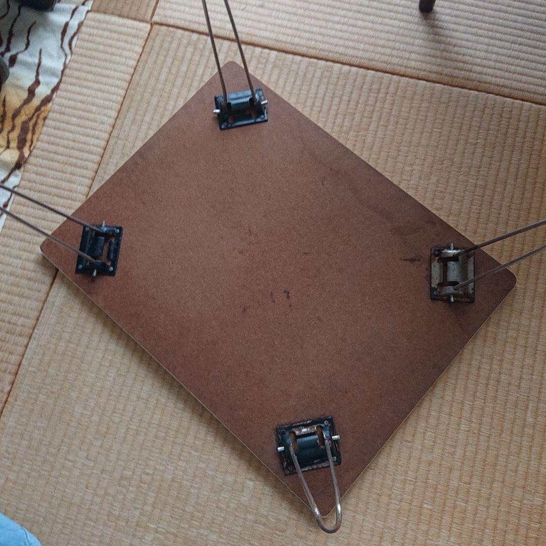 アンティークレトロポップな花柄ローテーブルオレンジカラー