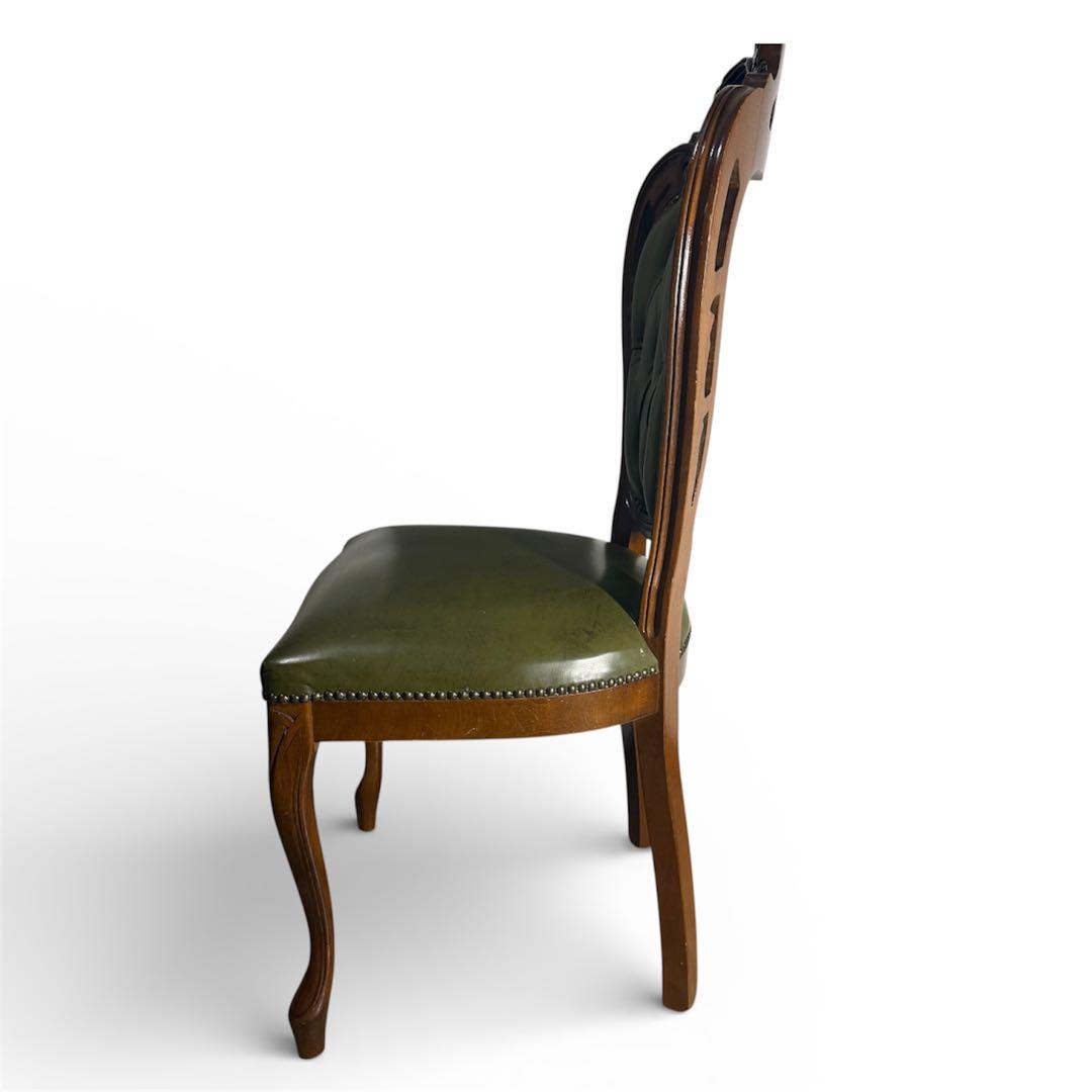 イタリアン ヴィンテージ調 ダイニングチェア レザー 猫脚 NO.1