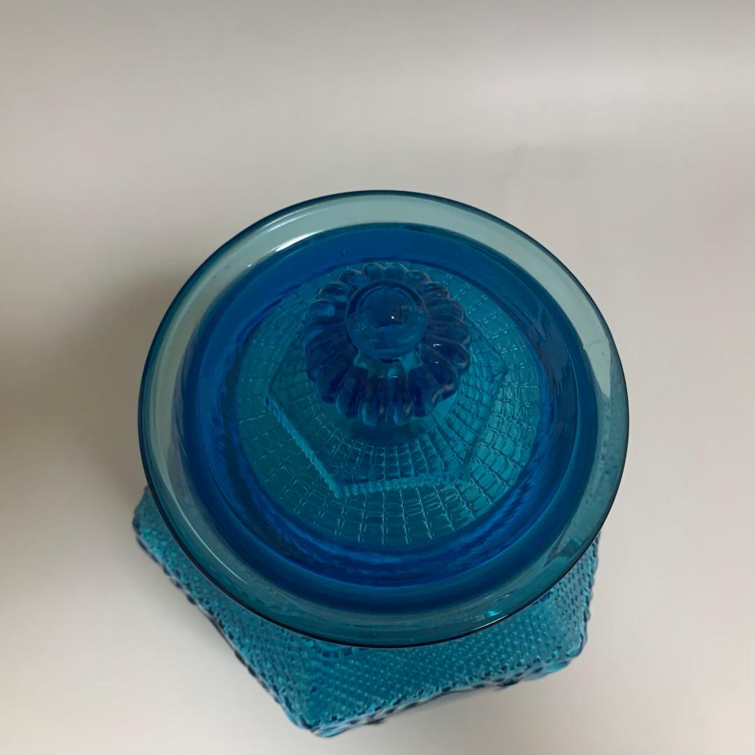 プレスガラスの菓子瓶　あめや瓶　飴屋瓶