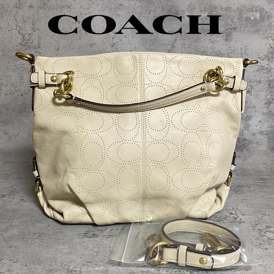 ✨極美品✨COACH 2way ショルダーバッグ パンチングレザー F16908