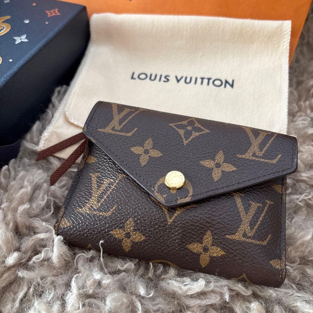 Louis Vuitton 三つ折り財布 ブラウン イニシャル入り K,K