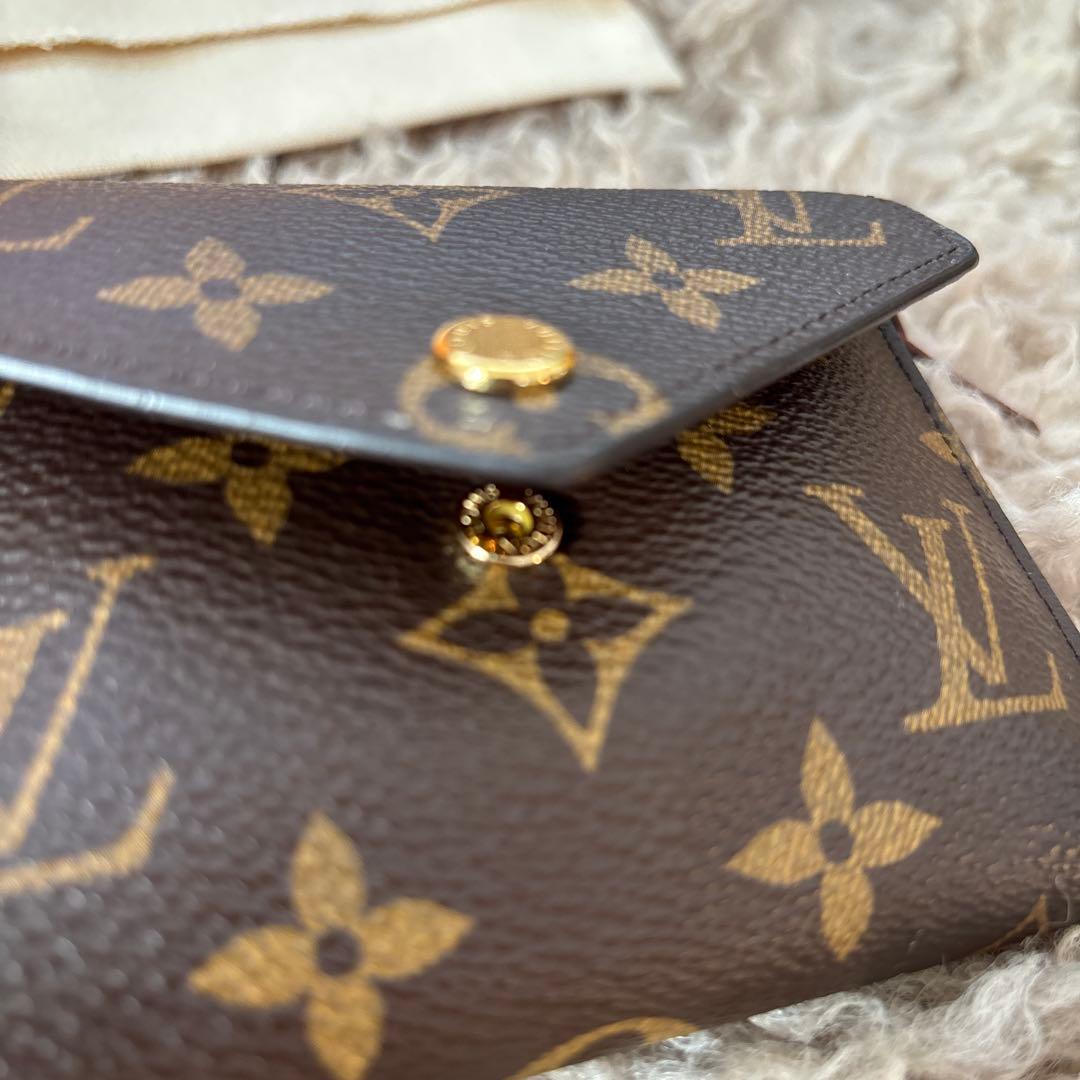 Louis Vuitton 三つ折り財布 ブラウン イニシャル入り K,K