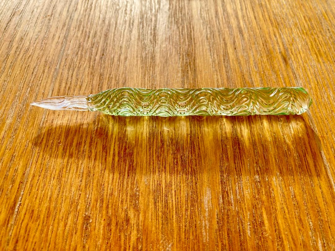 【縁起物】HASE硝子工房 ガラスペン 流水ショート SDグリーン 特典あり