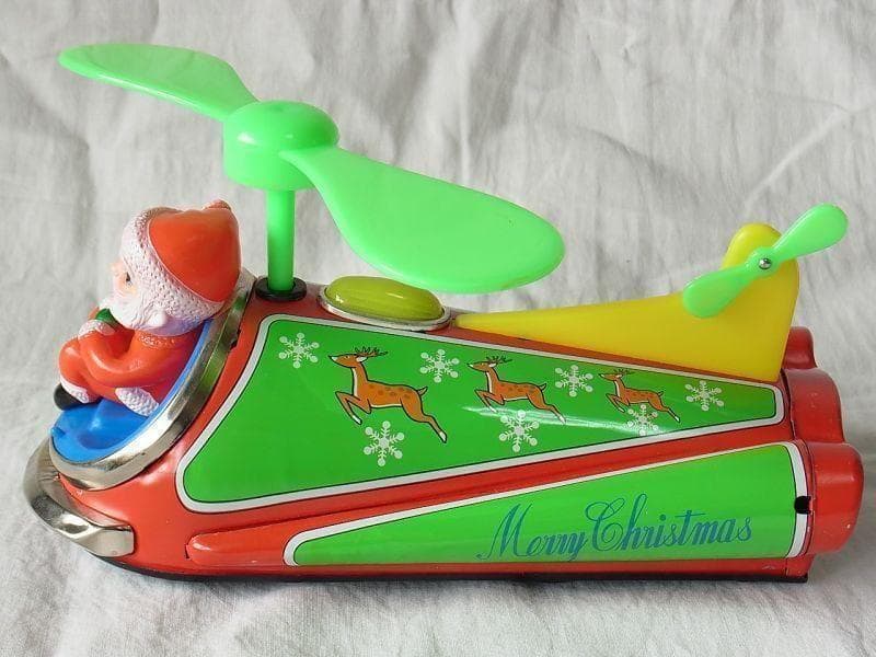 サンタヘリコプター １９６０年代　増田屋 日本製 ブリキ　オモチャ　クリスマス