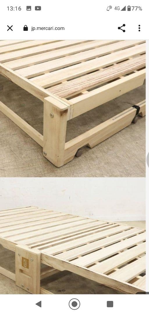 【桐らくねプレミアム】折り畳みベッド・総桐・シングルサイズ・日本製・折りたたみ