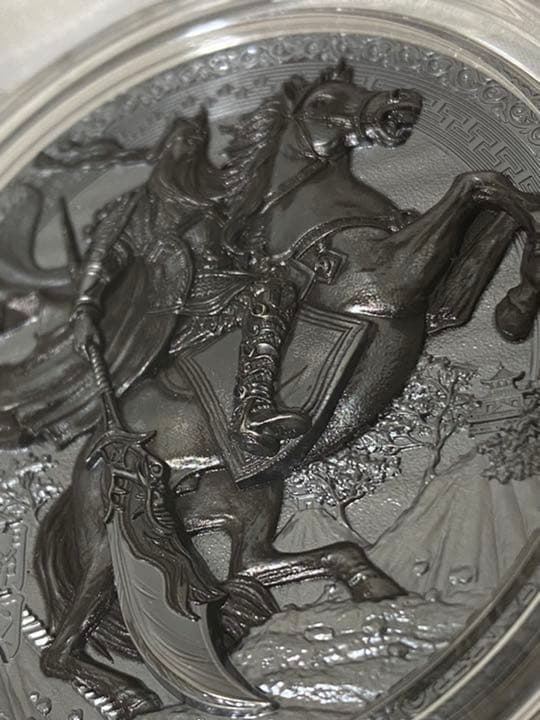 2020　ニウエ　関羽　 五虎大将軍　3オンス　ブラックプルーフ　大型銀貨