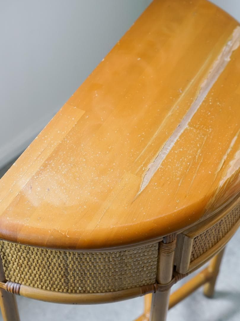 vintage コンソール サイドテーブル 藤家具 ラタン　和モダン レトロ